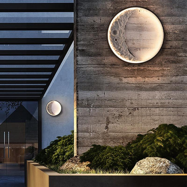 Elif Moderne Maansvormige Buitenwandlamp – IP65 Waterdicht LED Armatuur voor Tuin & Terras