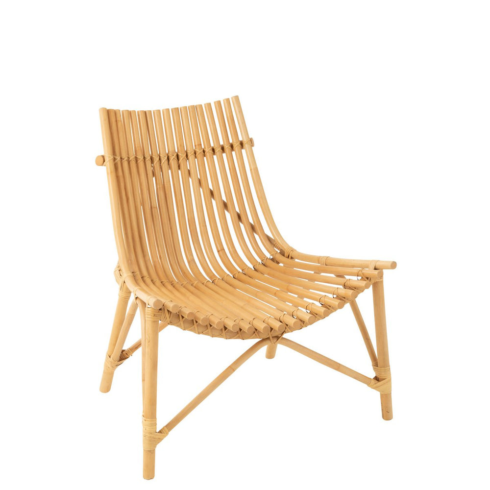 J-Line Stoel Naturel – Rotan – Handgemaakte Loungefauteuil met Organische Vorm