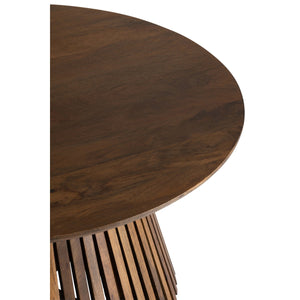 J-Line Salontafel Vincent Ø80 cm – Bruin Mangohout – Sculpturaal Design