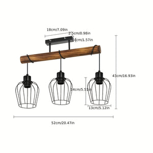 Rustieke 3-Lichts Plafondlamp Semi-Opbouw – Verstelbare Moderne Landelijke Verlichting