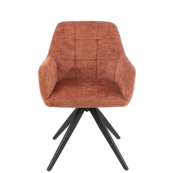 J-Line Stoel Louna Oranje – Ijzer & Acryl – Moderne Eetkamerstoel met Comfort