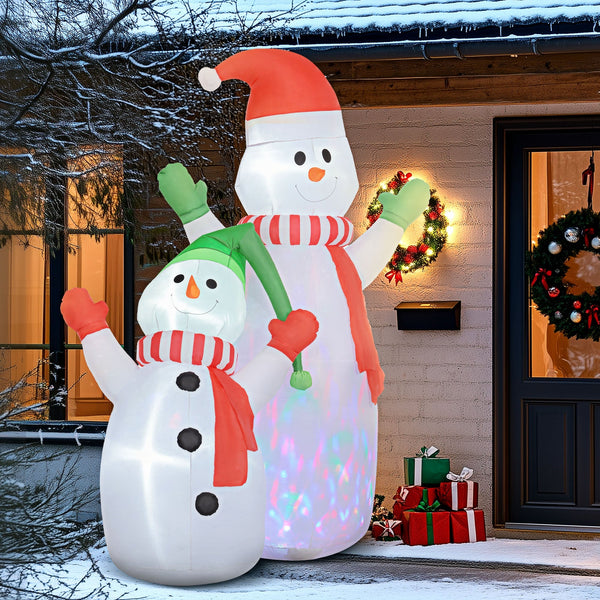 Opblaasbare sneeuwman familie 240 cm – kerstdecoratie met LED en ventilator