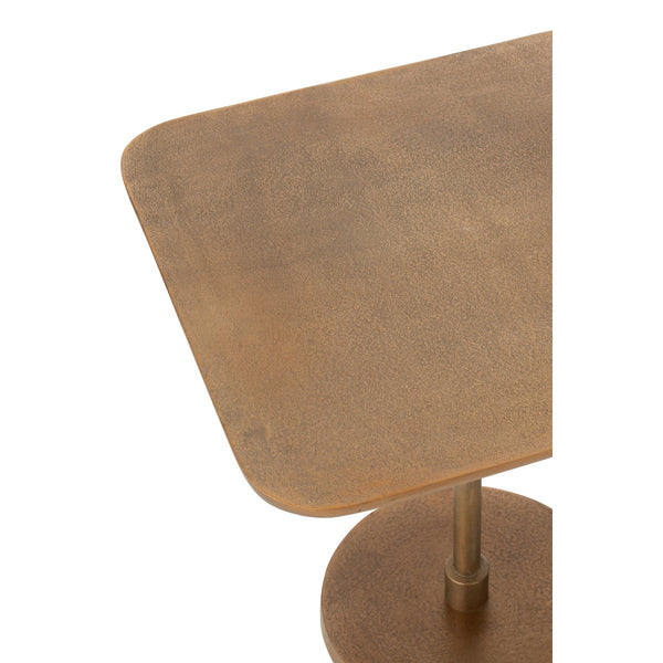 J-Line Bijzettafel Set Goud 2-delig – Aluminium met Elegant Design Ø50x50 cm