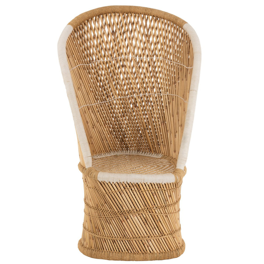 J-Line Rotan Rugleuningstoel – Rotan – Bruin – 87×82×151 cm