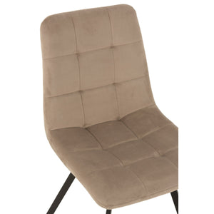 J-Line stoel Morgan - moderne eetkamerstoel met metalen poten - beige