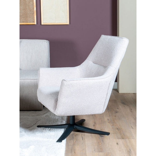 Loungefauteuil NordicTurn – Bouclé Naturel met 360° Draaivoet