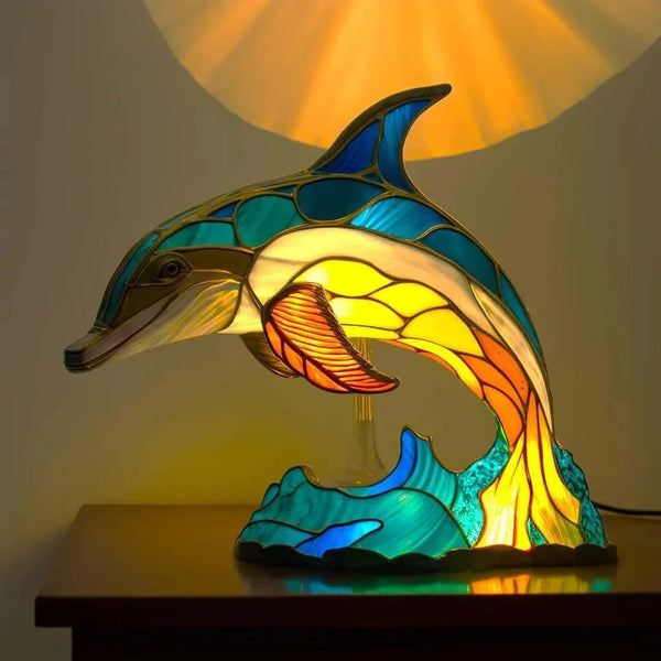 Artistieke Dierenlamp van Glas – Decoratieve Tafellamp & Bedlamp