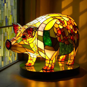 Artistieke Dierenlamp van Glas – Decoratieve Tafellamp & Bedlamp