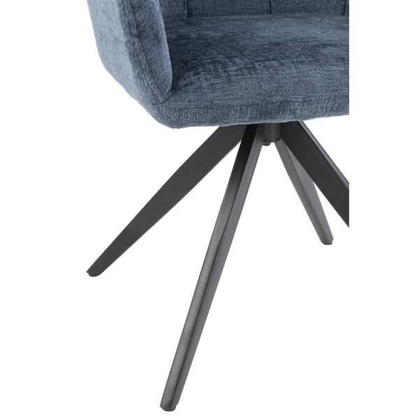 J-Line Stoel Louna Blauw – Ijzer & Acryl – Modern Comfort met Armleuningen
