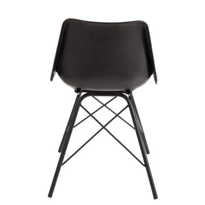 J-Line Set van 2 Eetkamerstoelen Loft – Kunstleer & Metaal – Zwart