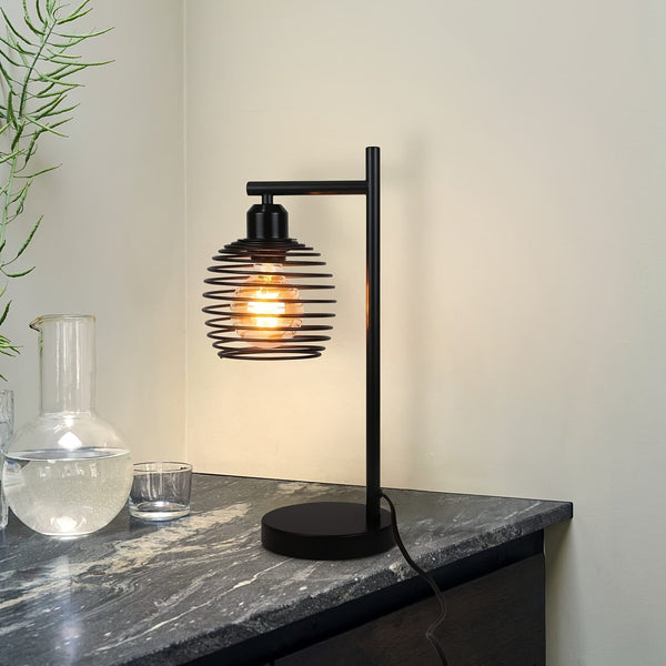Verstelbare Retro Industriële Tafellamp – Vintage Bureaulamp met E27 Fitting, Zwarte Afwerking