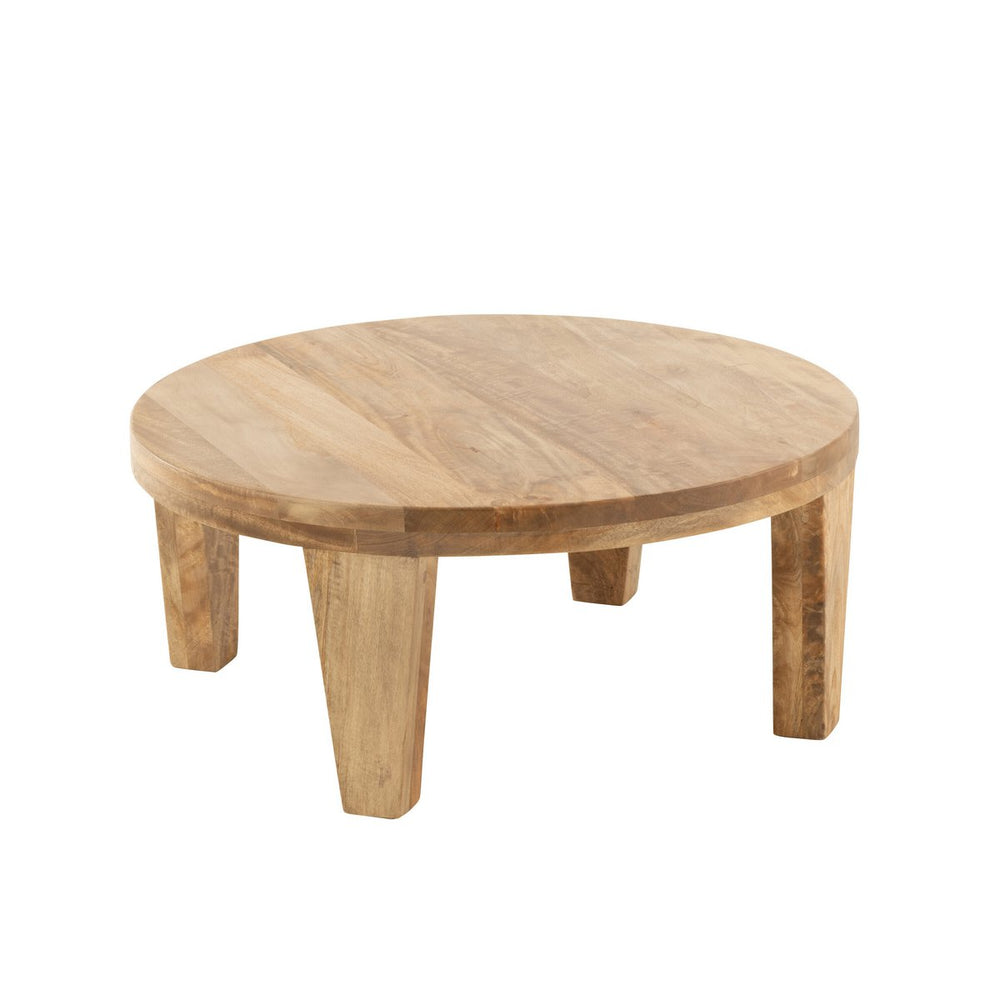 J-Line Salontafel – Rond Mango Hout – Naturel – 80×80×34 cm