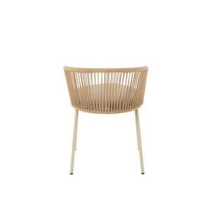 J-Line Toa Eetkamerstoel – Metaal & Koord – Beige – Comfort & Design