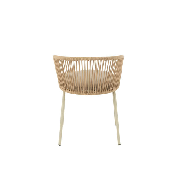 J-Line Toa Eetkamerstoel – Metaal & Koord – Beige – Comfort & Design