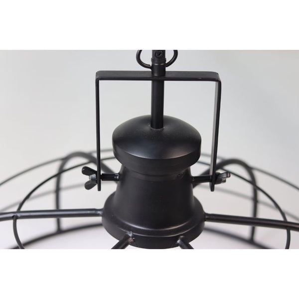 Industriële Hanglamp Ø60 cm – Zwart Metaal – Stoere Open Kooi Lamp