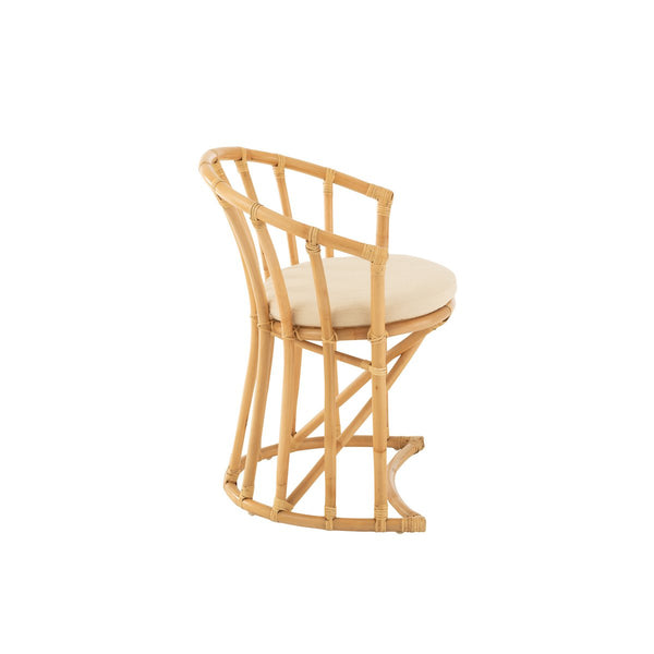 J-Line rotan stoel met kussen – natuurlijk bruin – 60x61x70 cm