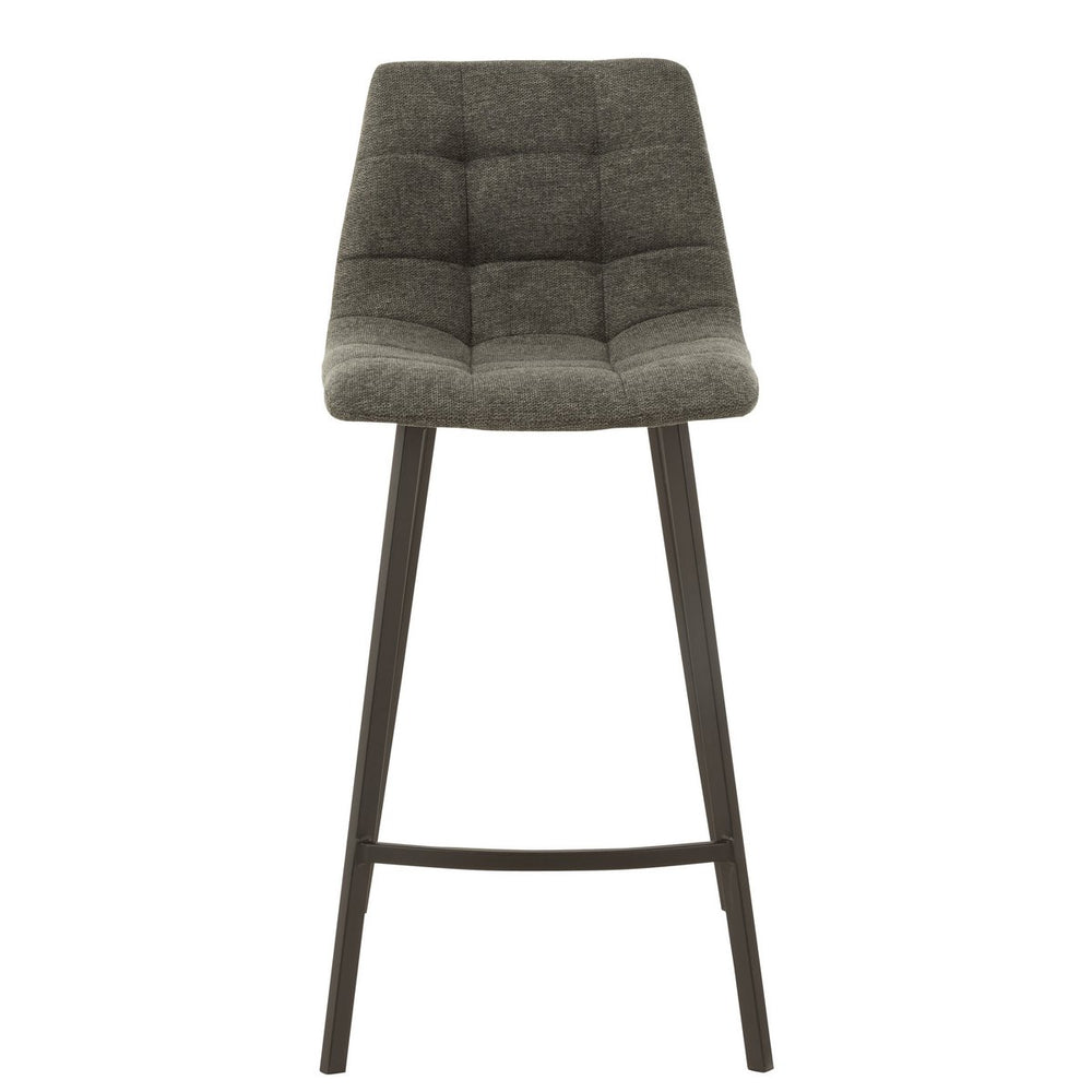 J-Line Barstoel Stephane Donkergrijs – Comfortabele Design Barkruk van Textiel en Metaal