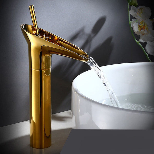 Eenhendel Waterfall Kraan – Stijlvolle Retro Kraan voor Moderne Wastafels