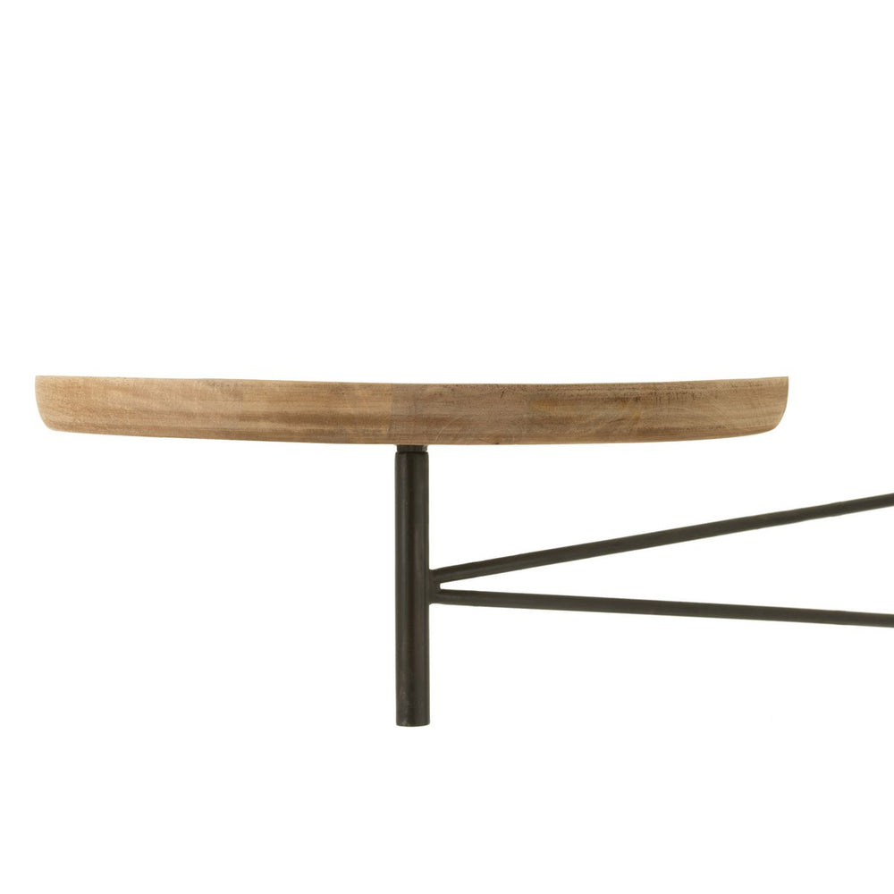 J-Line Ronde Wandtafel Draaibaar Hout en Metaal Zwart – Ruimtebesparend Design
