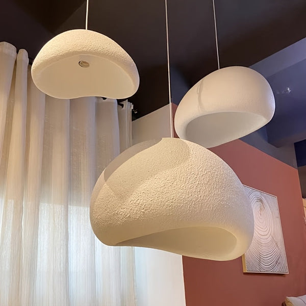 Moderne Witte Hanglamp – Retro Mid-Century Design Ø50cm