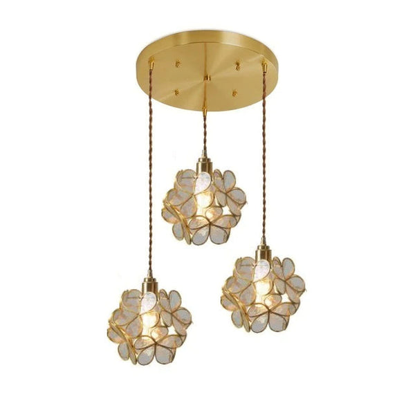 Elegante Bloemvormige Hanglamp – Petal-Style Glazen Kroonluchter
