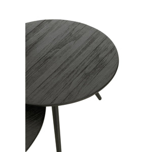 J-Line tafels Rond Gerecycled Teak - zwart