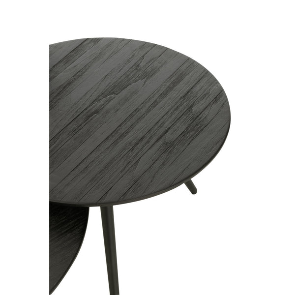 J-Line tafels Rond Gerecycled Teak - zwart