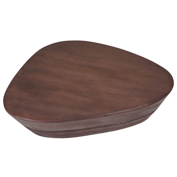 Salontafel Kiva – Espresso Mangohout – Organische Kiezelvorm – 107x80 cm