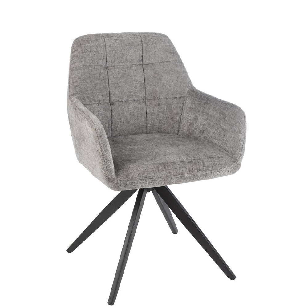 J-Line Eetkamerstoel Louna – Comfortabele Grijze Stoel van Metaal & Acryl – Modern Design