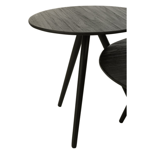 J-Line tafels Rond Gerecycled Teak - zwart