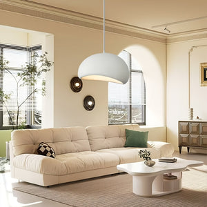 Moderne Witte Hanglamp – Retro Mid-Century Design Ø50cm
