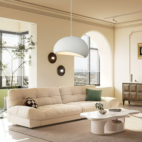 Moderne Witte Hanglamp – Retro Mid-Century Design Ø50cm