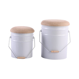 Set van 2 Opberg Kruk Emmers | Multifunctionele Zit- en Opbergoplossing