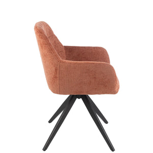 J-Line Stoel Louna Oranje – Ijzer & Acryl – Moderne Eetkamerstoel met Comfort