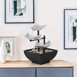 Elegante Bladstroom Binnenfontein – Rustgevend Waterornament voor Huis en Kantoor