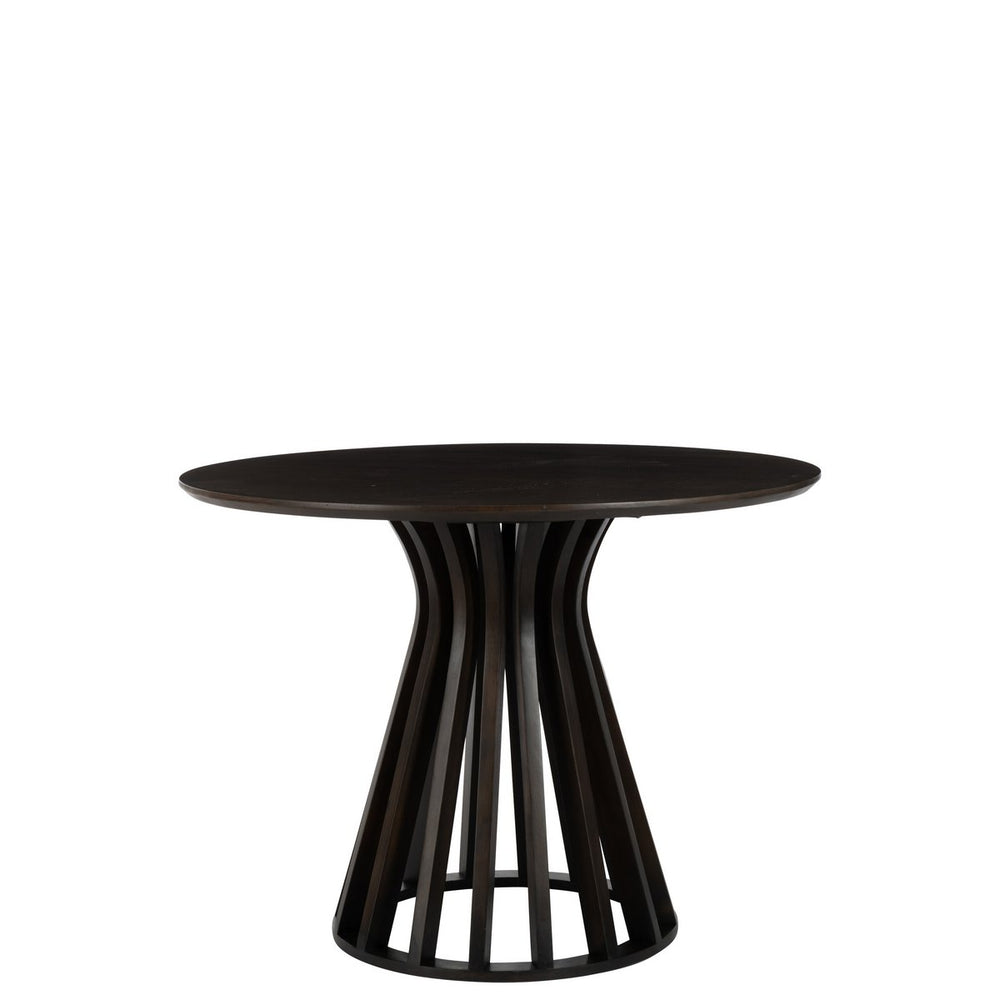 J-Line Eettafel Connie Rond – Houten Design in Donkerbruin met Open Frame