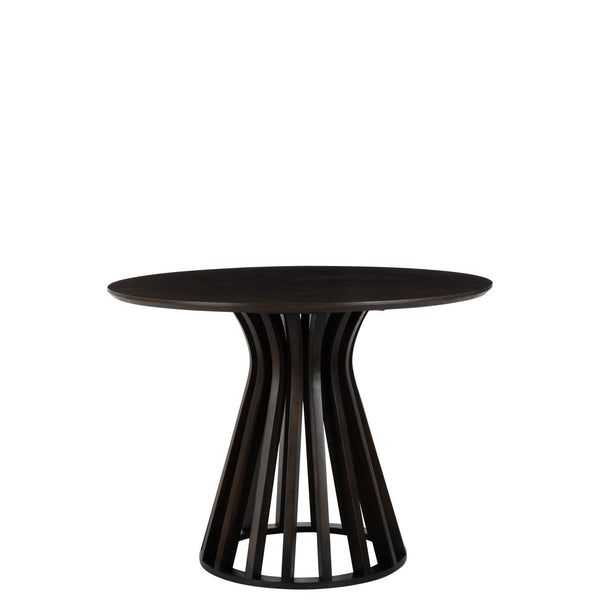 J-Line Eettafel Connie Rond – Houten Design in Donkerbruin met Open Frame