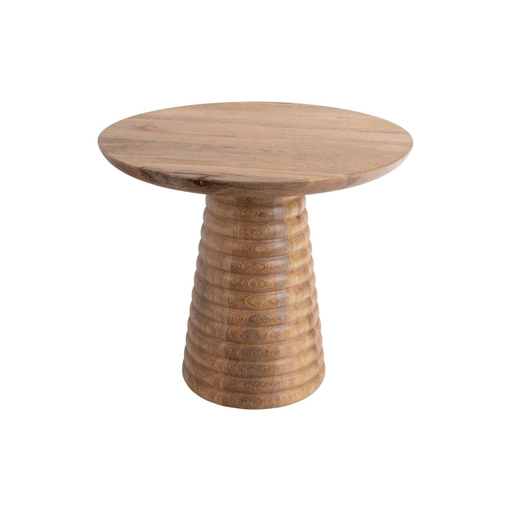 Bijzettafel met Gelaagde Basis | Stijlvolle Mangohouten Accenttafel voor de Woonkamer