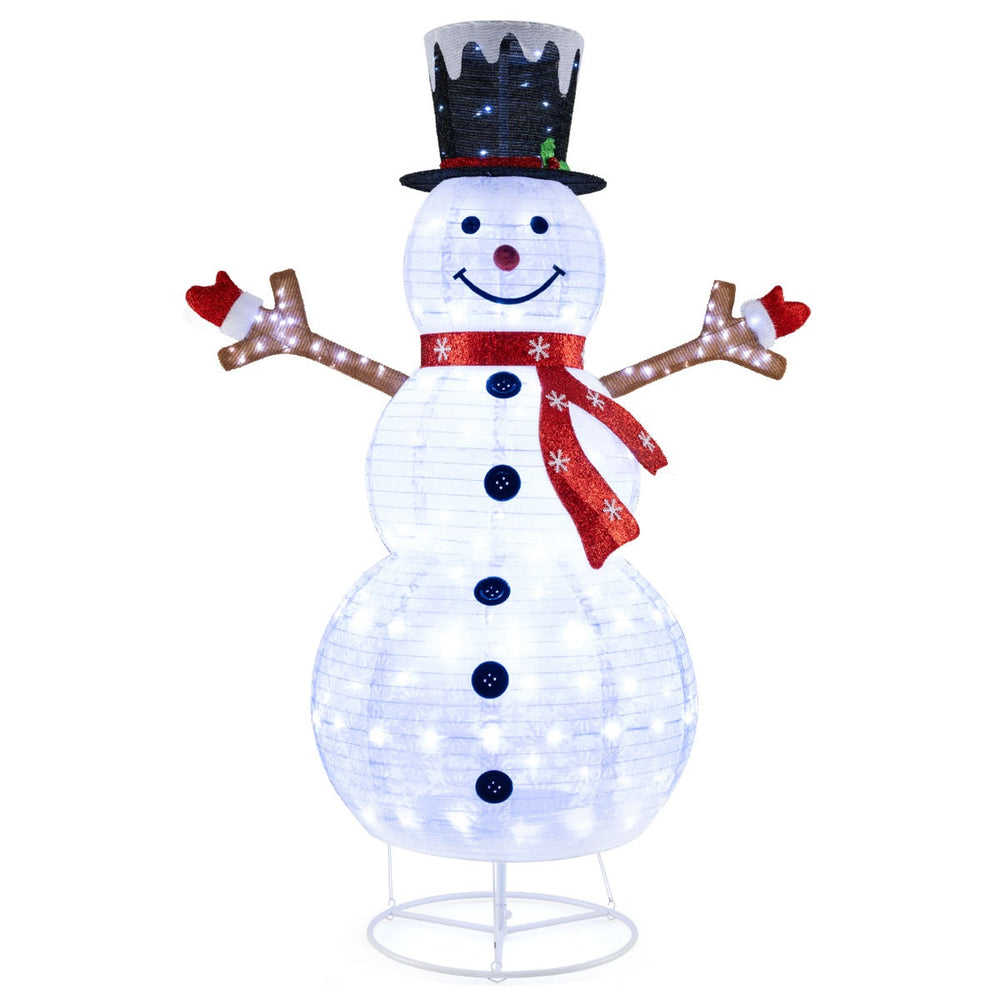Verlichte kerst sneeuwpop 180 cm met 180 LED’s – buiten & binnen decoratie