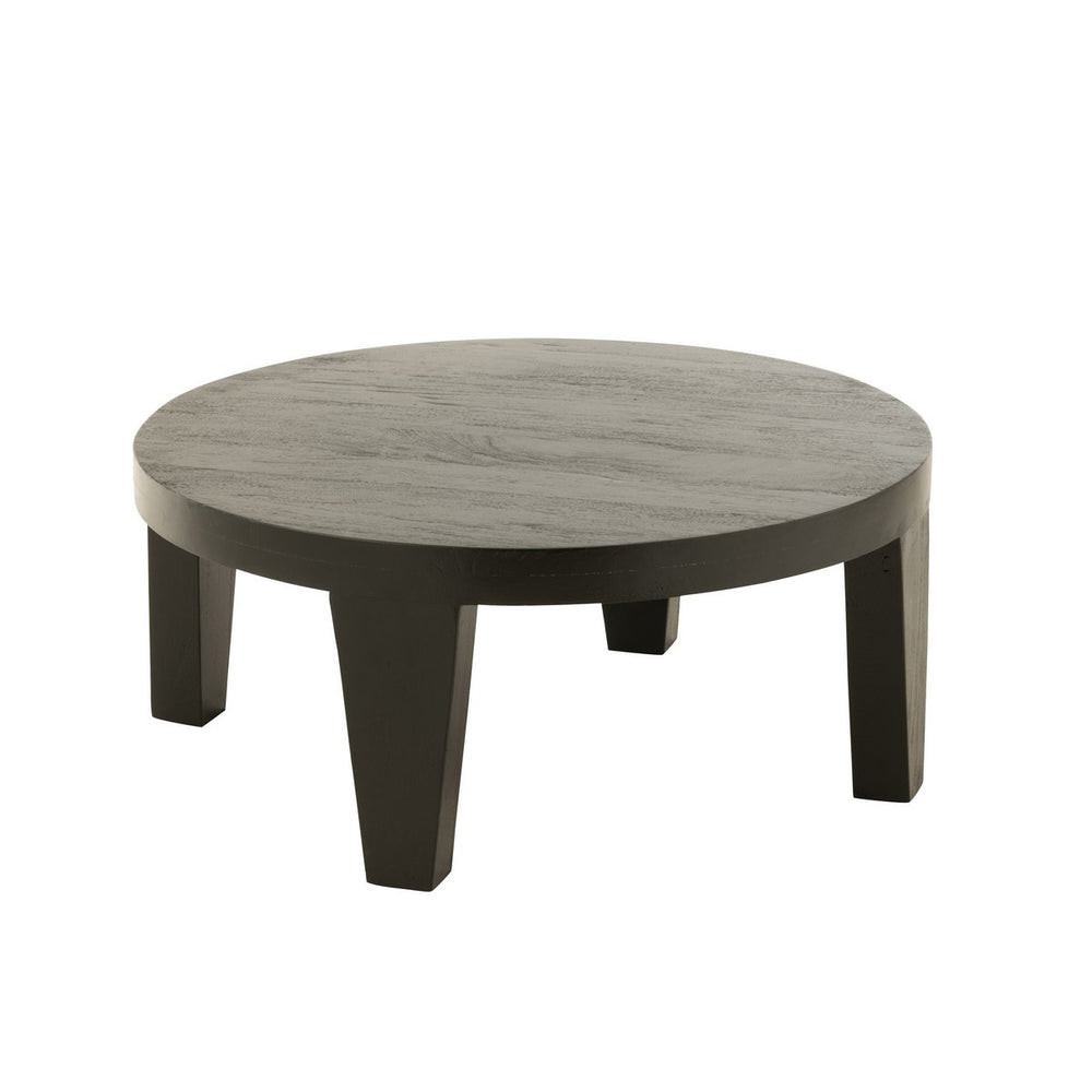 J-Line Salontafel Rond Mango Hout – Zwart Mat – 80 cm – Industrieel & Modern