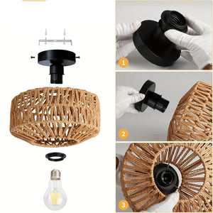 Boho Plafondlamp – Handgemaakte Rustieke Hanglamp voor Gezellige Interieurs