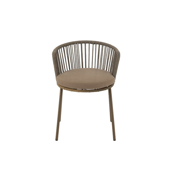 J-Line Stoel Toa – Metaal & Touw – Bruin – Comfortabel & Stijlvol Design