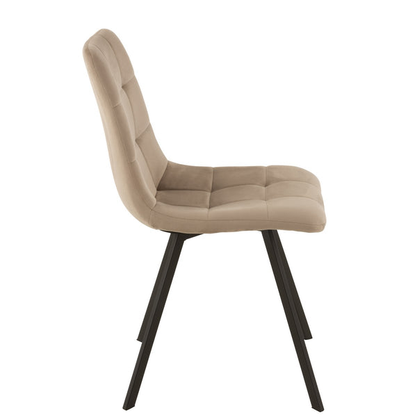 J-Line stoel Morgan - moderne eetkamerstoel met metalen poten - beige