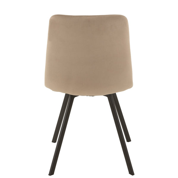 J-Line stoel Morgan - moderne eetkamerstoel met metalen poten - beige