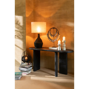 J-Line Teak Console Tafel – Zwart Hout – Modern Design 150 cm