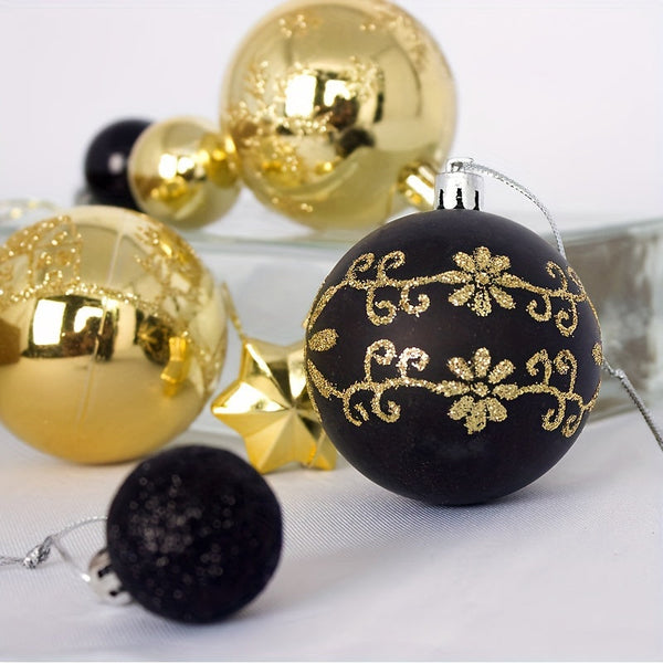 Kerstboomversiering Set – 24-delige kerstballen set met glanzende, matte en glinsterende afwerkingen – Ideaal voor kerstboom, krans en feestdecoratie