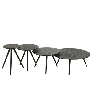 J-Line tafels Rond Gerecycled Teak - zwart