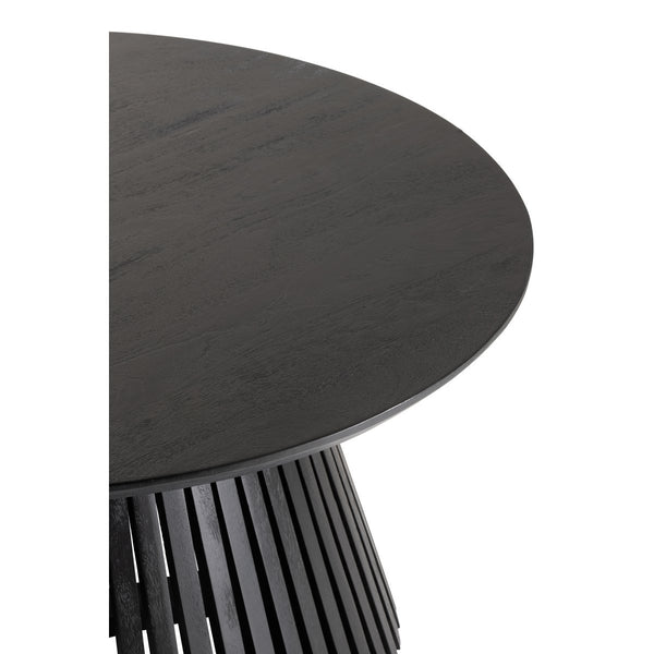 J-Line Salontafel Vincent Ø80 cm – Zwart Mangohout – Sculpturaal Design
