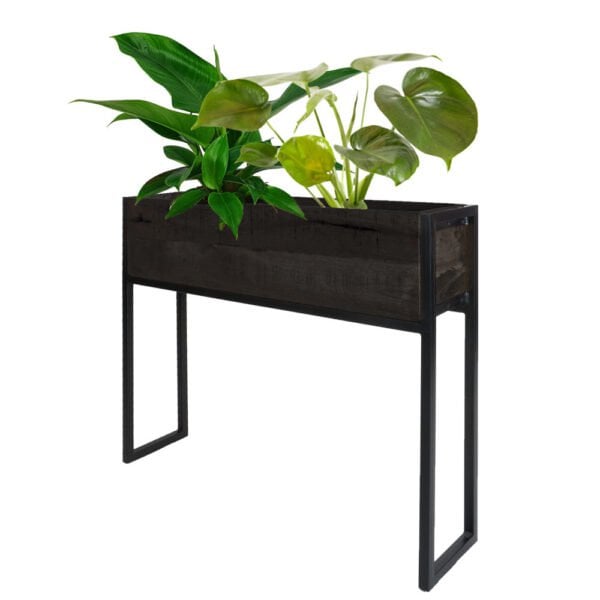 Moderne Plantenbak & Opbergmand van Mangohout – 84 cm Zwart Faab Design