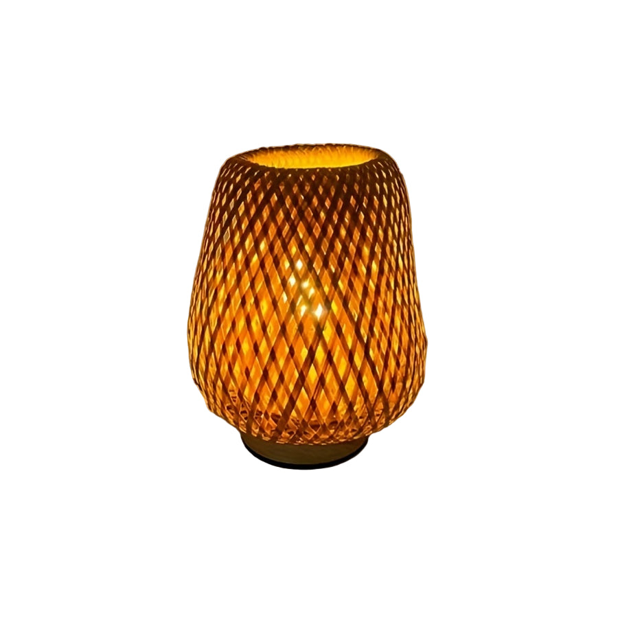 Boho LED Tafellamp – Dimbare Bamboe Nachtlamp voor Gezellige Sfeer in de Slaapkamer